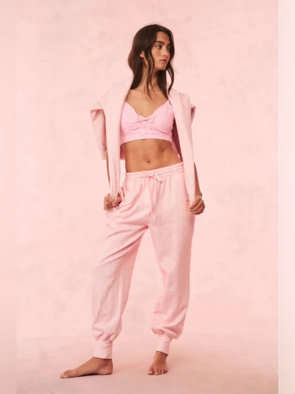 LoveShackFancy Lolana Floral Cotton Sweatpants Sz M - Picture 2 of 9